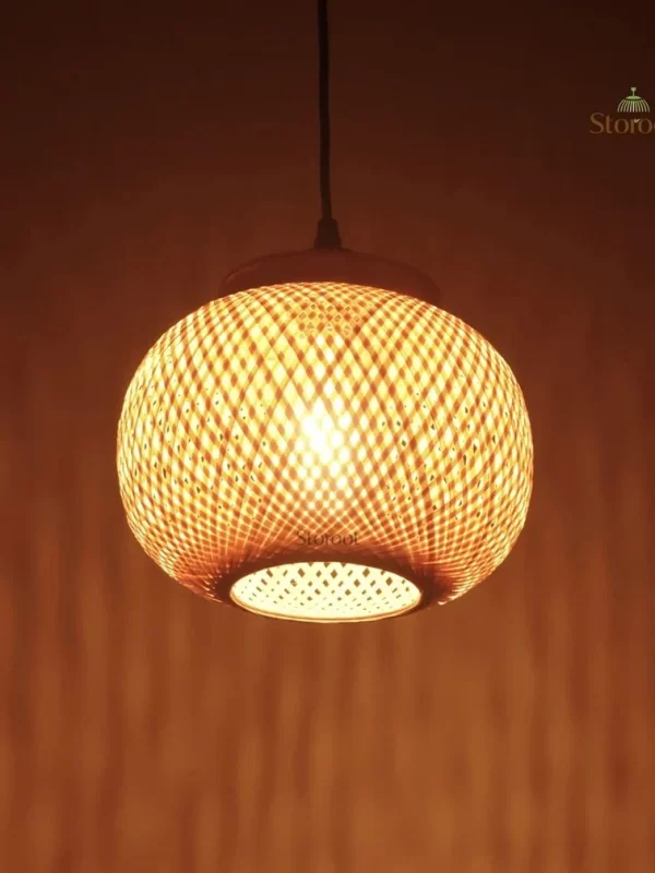 Bamboo modern pendant light shade 7 inch with E27 holder set