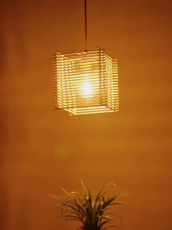 LightNest Square - Handmade Bamboo Pendant Light