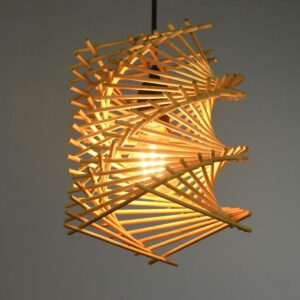 Aura Bamboo Pendant Lamp 11 inch - Handcrafted Eco-Friendly Lighting