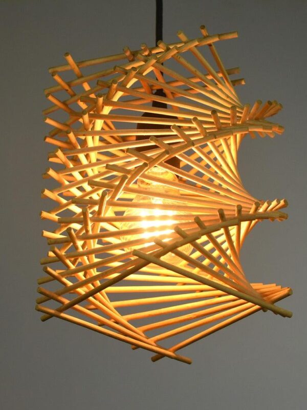 Aura Bamboo Pendant Lamp 11 inch - Handcrafted Eco-Friendly Lighting