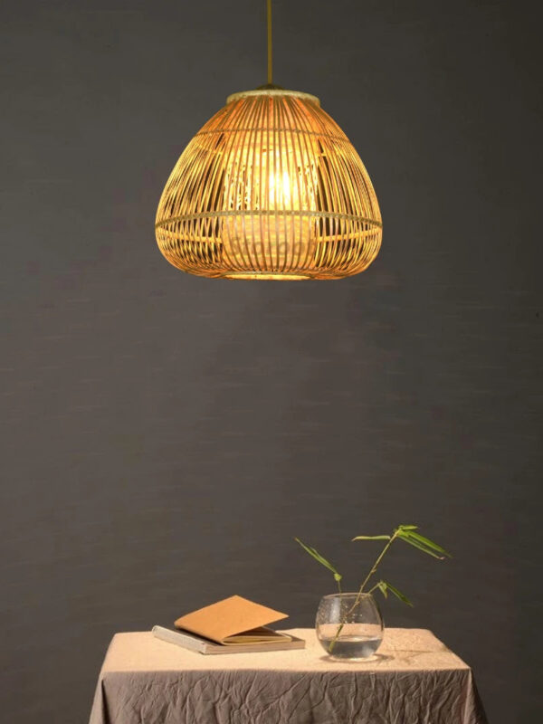 Mushroom Bamboo Pendant Light - Handcrafted Hanging Light