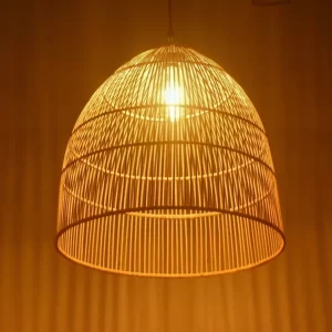 Aura Bamboo Pendant Lamp 16inch - Handcrafted Eco-Friendly Lighting
