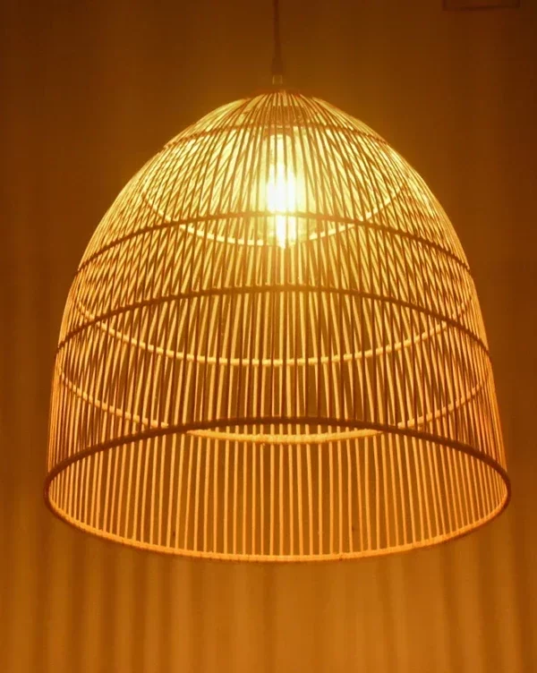 Aura Bamboo Pendant Lamp 16inch - Handcrafted Eco-Friendly Lighting