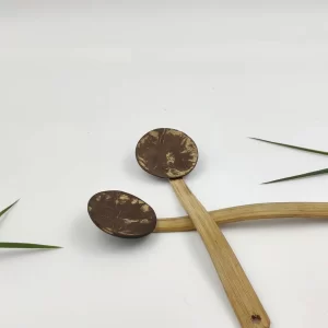 Bamboo and coconut shell serving spoon