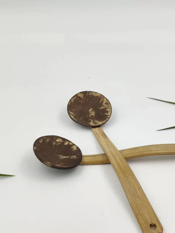 Bamboo and coconut shell serving spoon