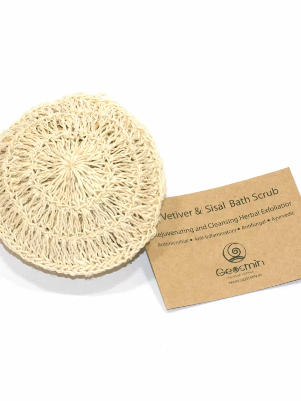 Sisal mesh scrub with vetiver stuffing