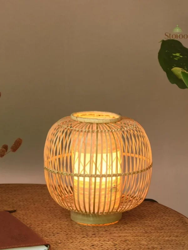 Huba Bamboo Table Lamp - Elegant Natural Bedside Lamp